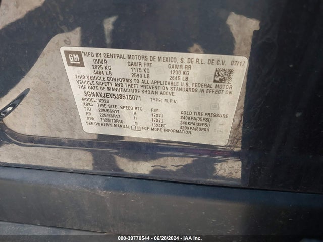 Chevrolet EQUINOX LT 2018 3GNAXJEV5JS515071 Image 9