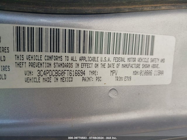 Dodge Journey Sxt 2015 3C4PDCBG0FT616694 Image 9