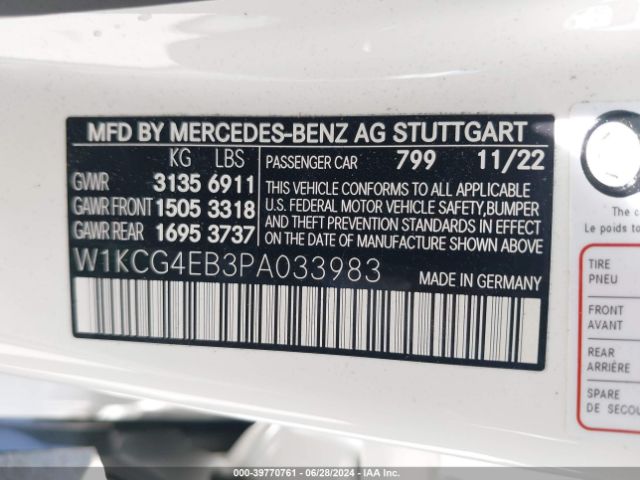 W1KCG4EB3PA033983 Mercedes-Benz Eqs 580 4matic