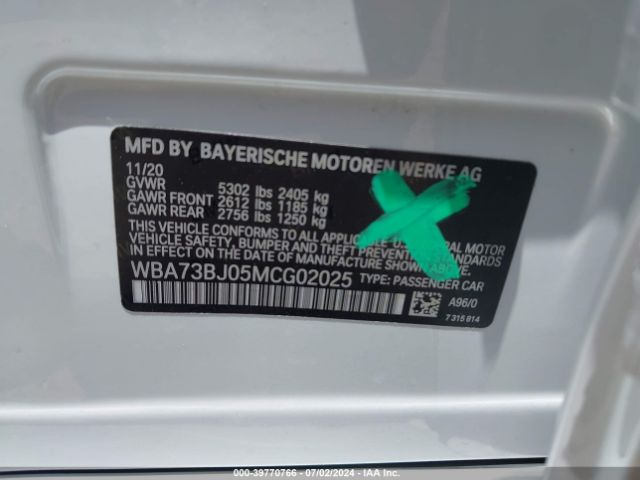 WBA73BJ05MCG02025 BMW 540i Xdrive