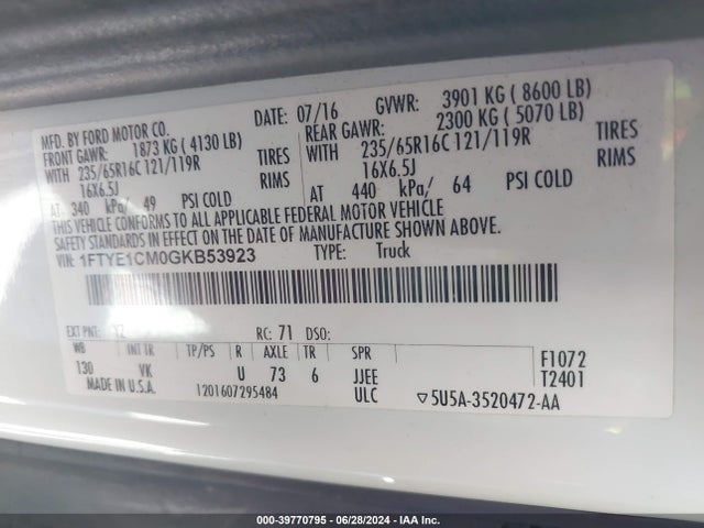 Ford Transit-150 2016 1FTYE1CM0GKB53923 Image 9