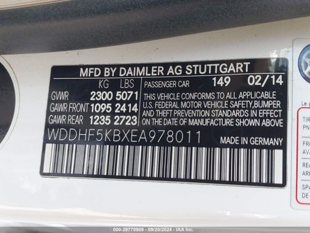WDDHF5KBXEA978011 Mercedes-Benz E 350