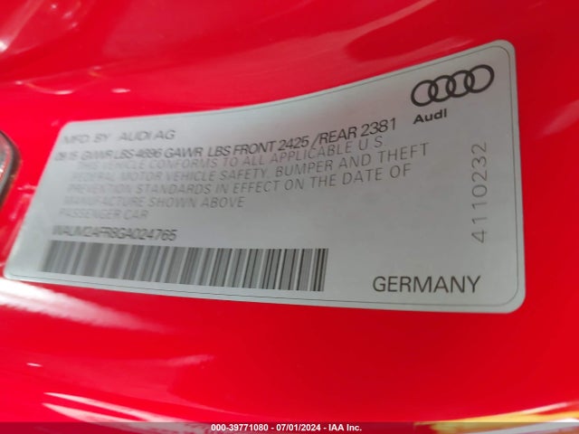 WAUM2AFR8GA024765 Audi A5 2.0t Premium