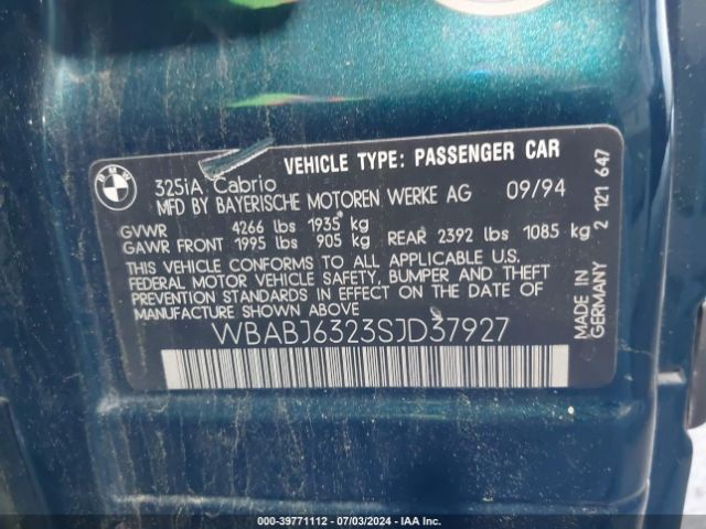 1995 BMW 325 WBABJ6323SJD37927 Photo 8