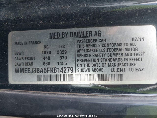 WMEEJ3BA5FK814279 Smart Fortwo Passion/pure