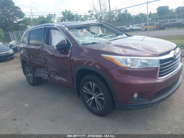 Toyota Highlander Xle V6 2016 5TDJKRFH0GS331099 zdjęcie główne