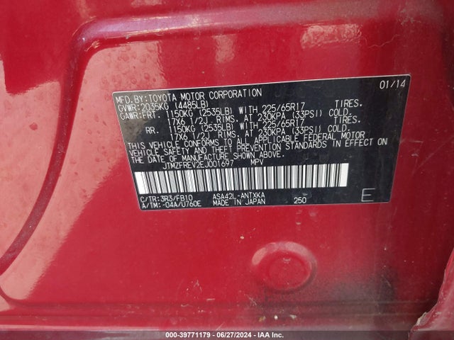 Toyota RAV4 LE 2014 JTMZFREV2EJ001697 Image 9