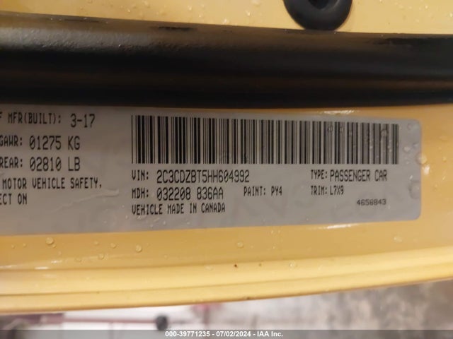2C3CDZBT5HH604992 Dodge Challenger R/t