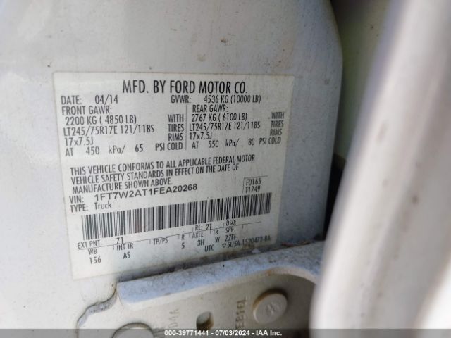 1FT7W2AT1FEA20268 Ford F-250 Xl