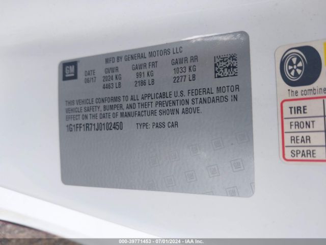 1G1FF1R71J0102450 Chevrolet Camaro 1ss