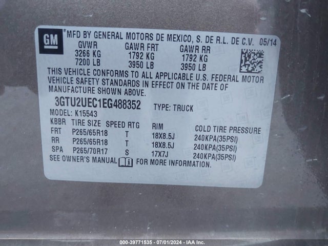 GMC Sierra 1500 Sle 2014 3GTU2UEC1EG488352 Image 9