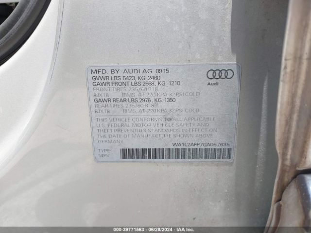 WA1L2AFP7GA057635 Audi Q5 2.0t Premium