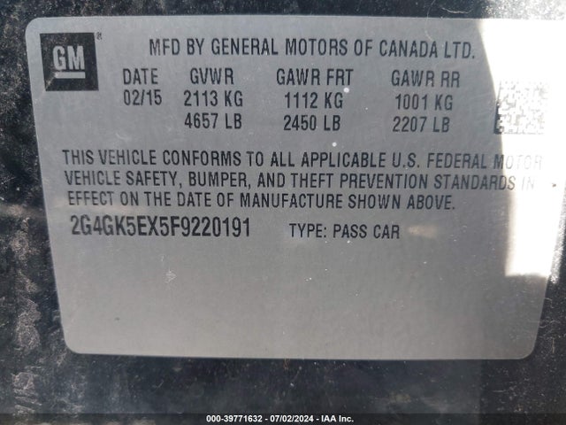 Buick Regal Turbo 2015 2G4GK5EX5F9220191 Image 9