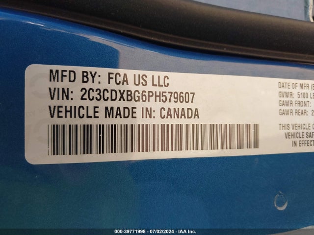 Dodge Charger Sxt 2023 2C3CDXBG6PH579607 Image 9
