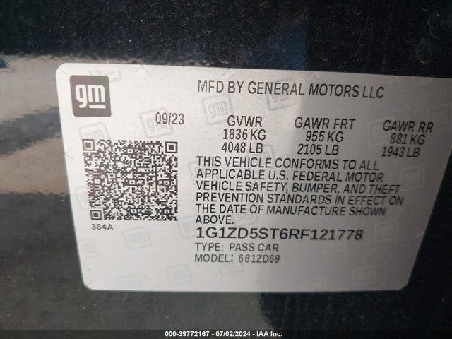Chevrolet MALIBU LT 2024 1G1ZD5ST6RF121778 Image 9