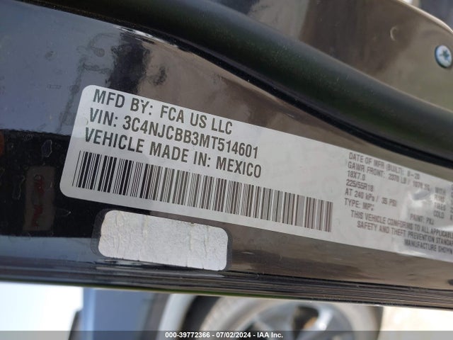 3C4NJCBB3MT514601 Jeep Compass Altitude Fwd