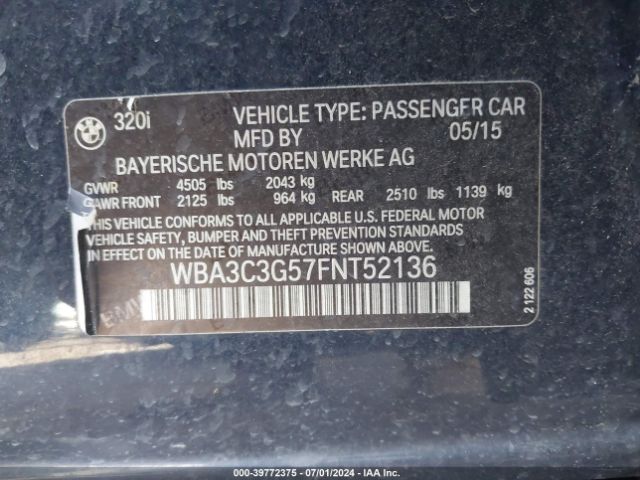 WBA3C3G57FNT52136 BMW 320i Xdrive