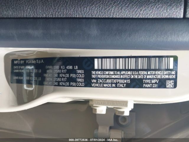 2015 JEEP RENEGADE ZACCJBBTXFPB92415 Photo 8
