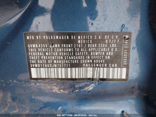3VWD17AUXJM751711 Volkswagen Golf Sportwagen Tsi S/tsi Se