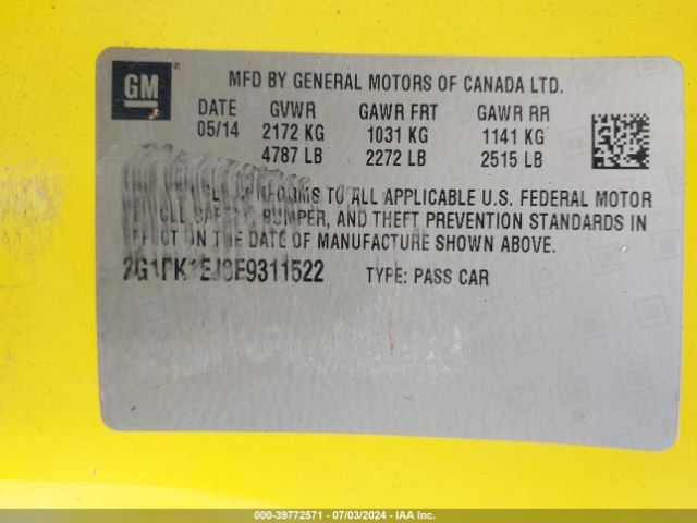 2G1FK1EJ3E9311522 Chevrolet CAMARO 2SS