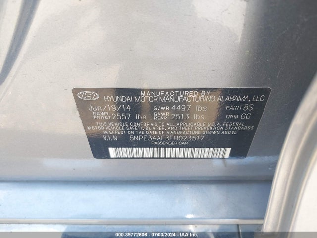 Hyundai Sonata Limited 2015 5NPE34AF3FH023517 Image 9