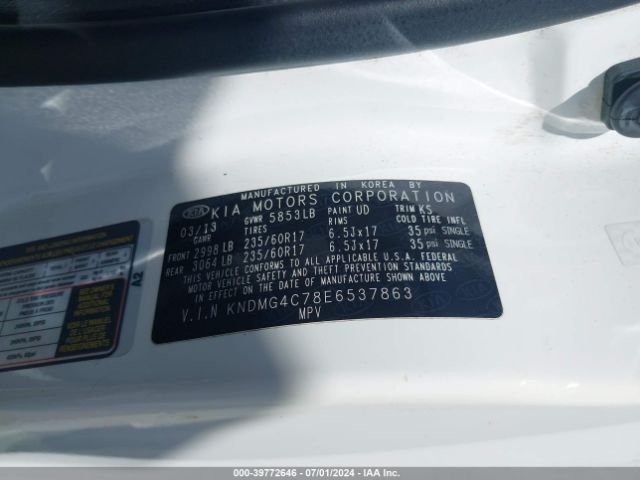 KNDMG4C78E6537863 KIA SEDONA LX