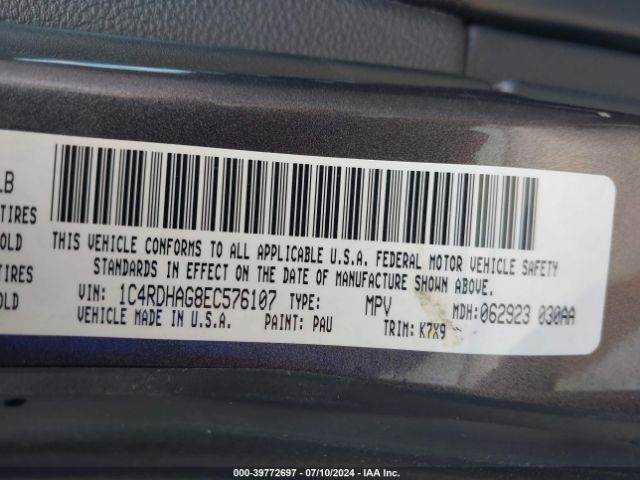 1C4RDHAG8EC576107 Dodge Durango Sxt