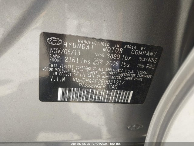 Hyundai ELANTRA SE 2014 KMHDH4AE3EU031217 Image 9