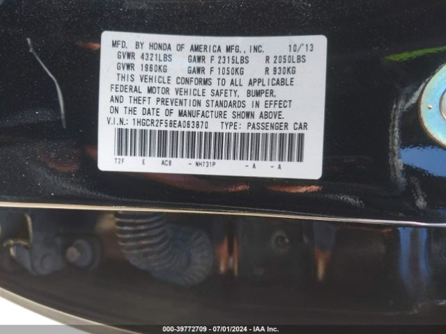 1HGCR2F58EA063870 Honda Accord Sport
