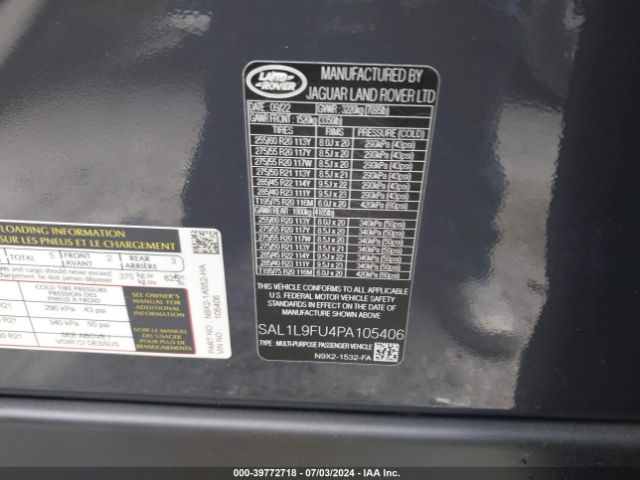 SAL1L9FU4PA105406 Land Rover Range Rover Sport Se Dynamic