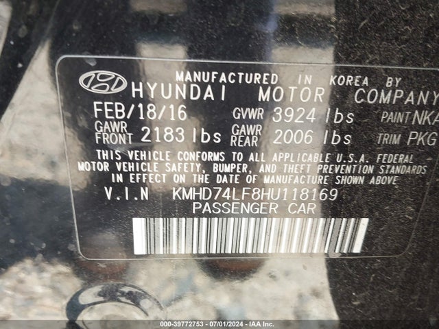 Hyundai ELANTRA SE 2017 KMHD74LF8HU118169 Image 9