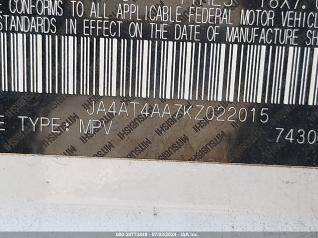 JA4AT4AA7KZ022015 Mitsubishi Eclipse Cross Le