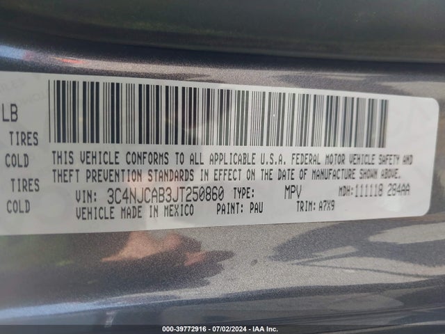 3C4NJCAB3JT250860 Jeep Compass Sport Fwd