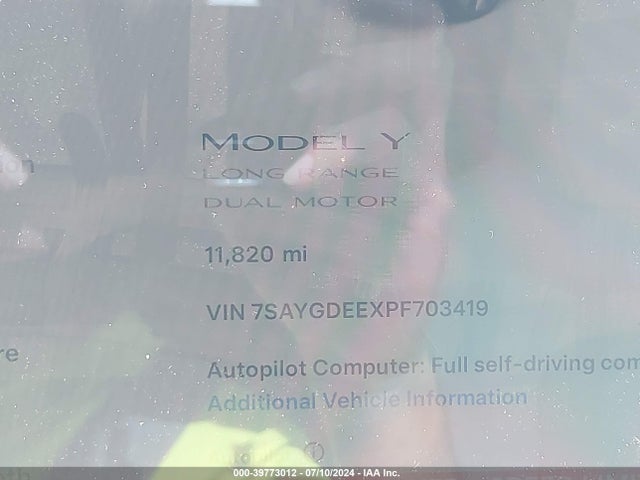 2023 TESLA MODEL Y 7SAYGDEEXPF703419 Photo 6