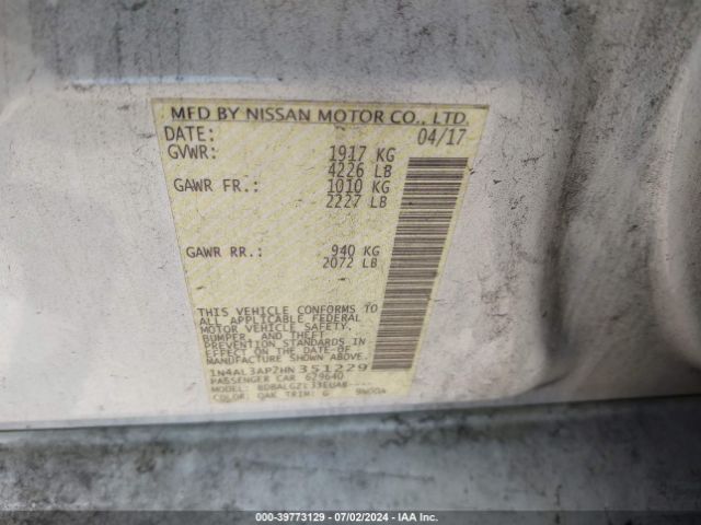 1N4AL3AP2HN351229 Nissan Altima 2.5 S