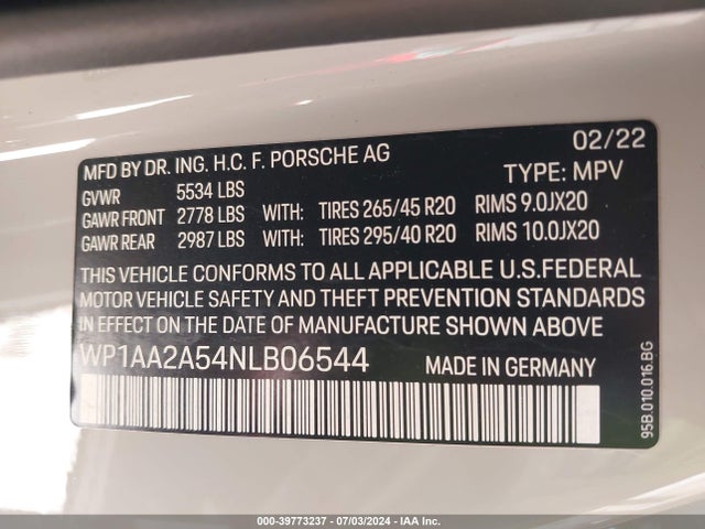 2022 PORSCHE MACAN WP1AA2A54NLB06544 Photo 8