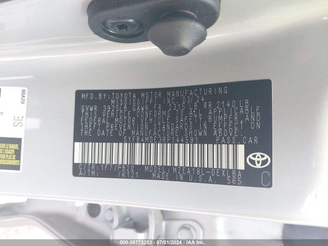 Toyota COROLLA LE 2024 5YFB4MDE3RP144591 Image 9