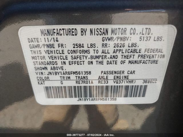 JN1BY1AR6FM561358 Infiniti Q70 3.7x