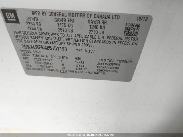 2GKALREK4E6151193 GMC Terrain Sle-2