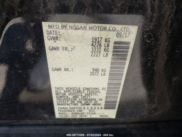 1N4AL3AP7JC113314 Nissan Altima 2.5 Sr