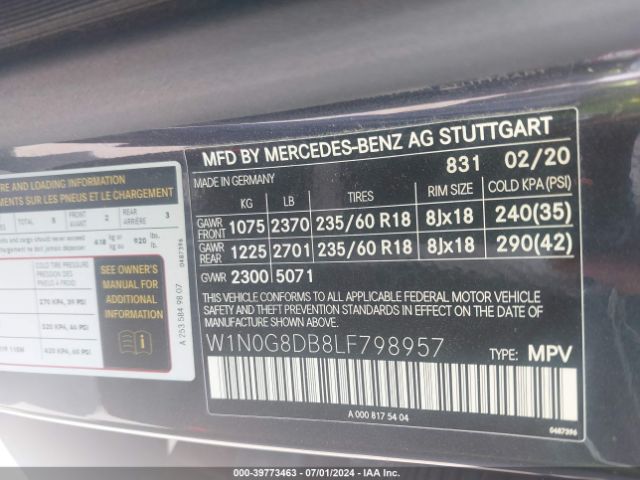 W1N0G8DB8LF798957 Mercedes-Benz GLC 300