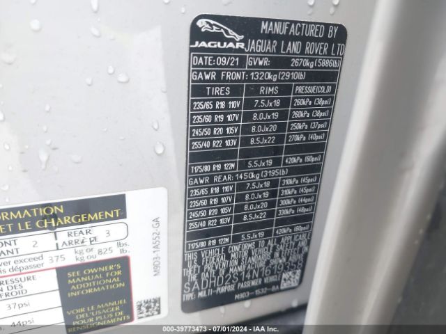 2022 JAGUAR I-PACE SADHD2S14N1619358 Photo 8