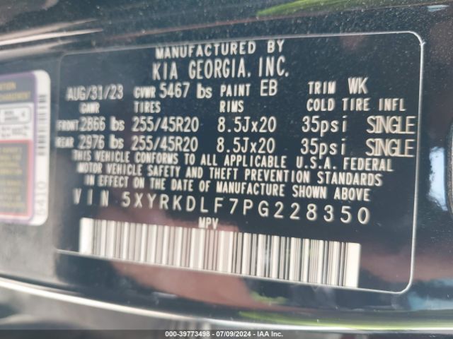 5XYRKDLF7PG228350 KIA Sorento X-line Sx Prestige