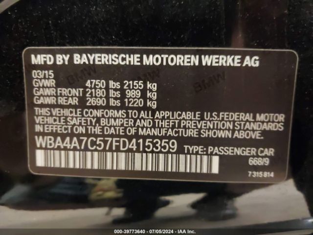 WBA4A7C57FD415359 BMW 428 Gran Coupe Xdrive