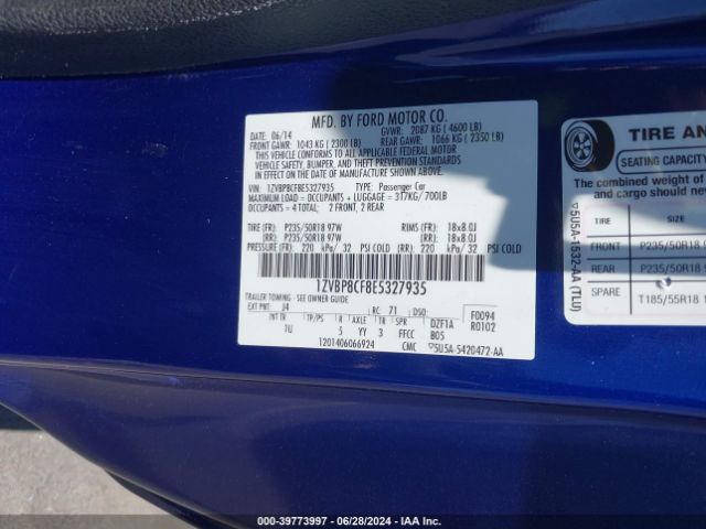 1ZVBP8CF8E5327935 Ford MUSTANG GT