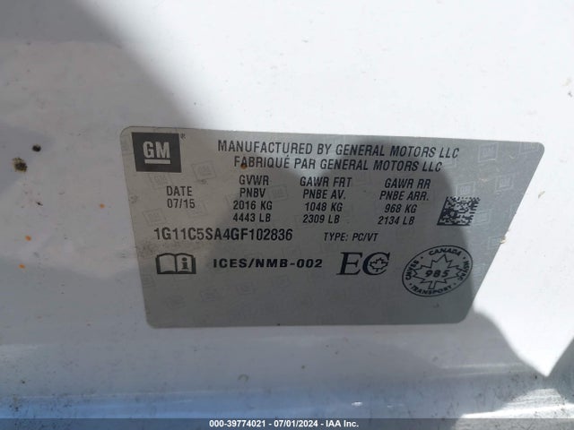 Chevrolet Malibu Limited Lt 2016 1G11C5SA4GF102836 Image 9
