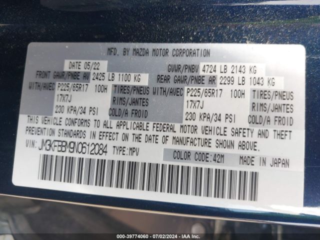 JM3KFBBM9N0612084 Mazda Cx-5 2.5 S Select