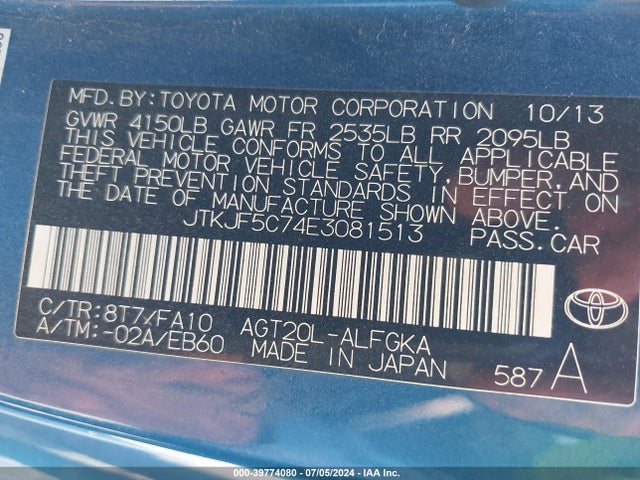 Scion TC 2014 JTKJF5C74E3081513 Image 9