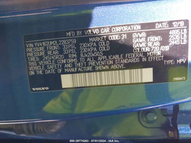 YV4162UM2L2283759 Volvo Xc40 T5 R-design