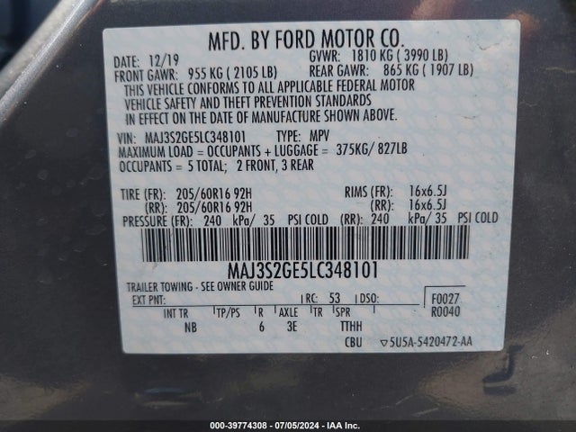 Ford Ecosport Se 2020 MAJ3S2GE5LC348101 Image 9